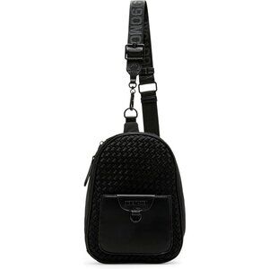 Small Woven Nylon Sling Bag Womens Crossbody Zipper Pocket Adjustable Strap